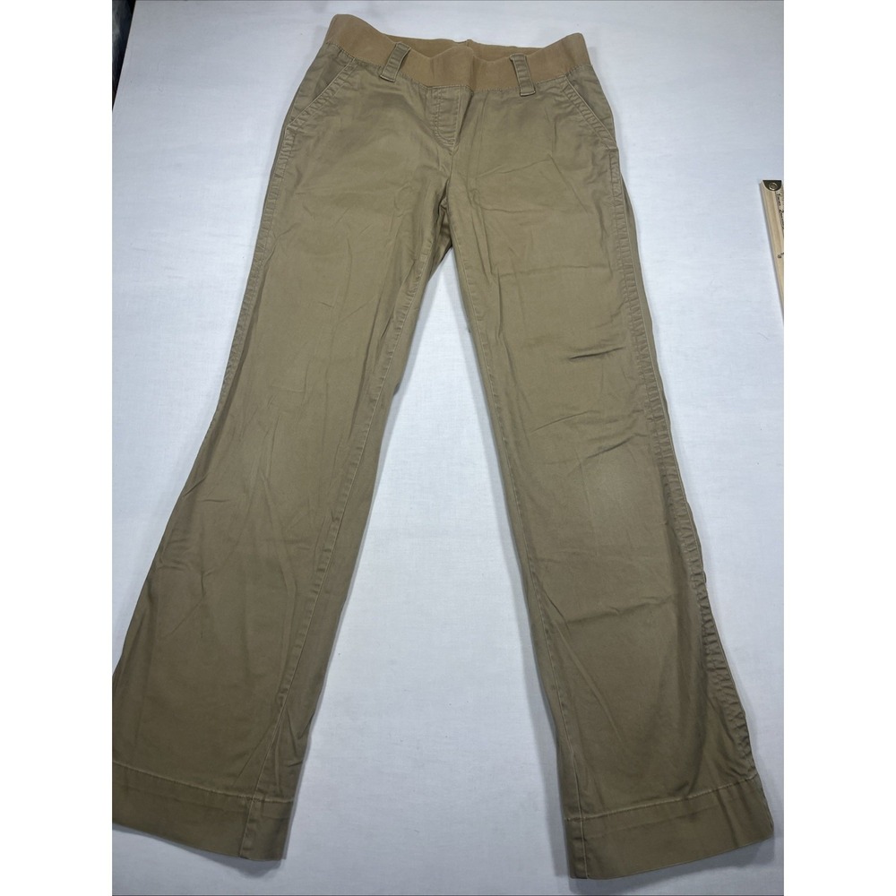 Announcements Maternity Khaki Pants Womens Small 4/6 Tan Beige Stretch Bootcut